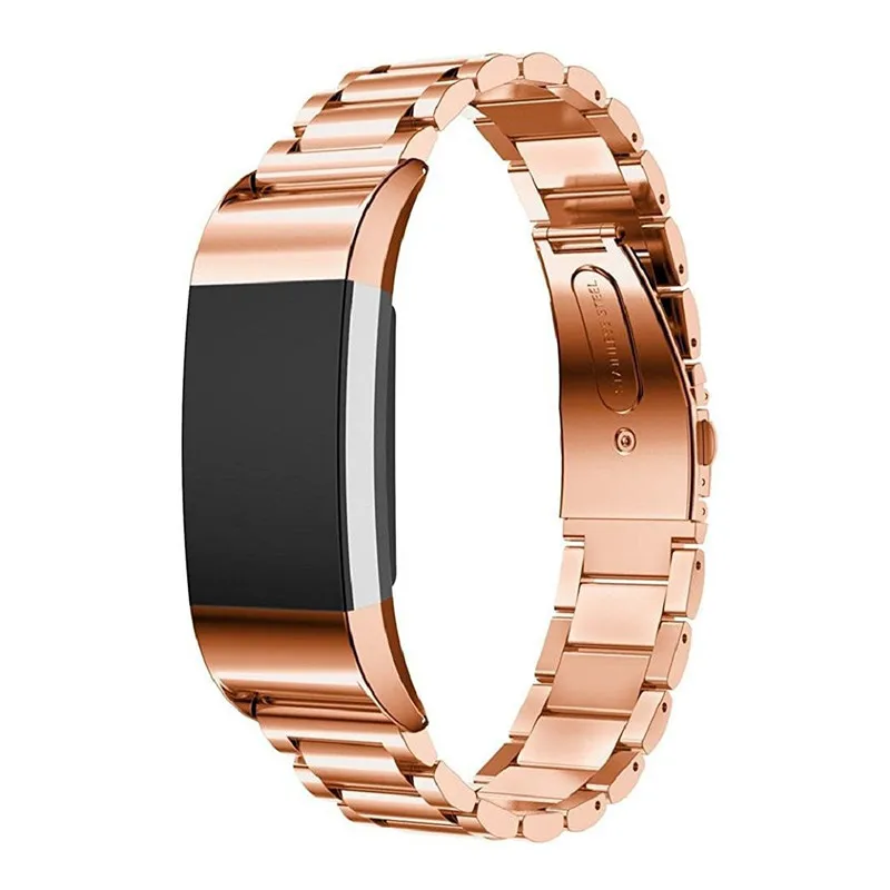 Нержавеющая сталь ремешки для Fitbit Charge 2 Регулируемый Браслет Smartwatch раскладывающейся застежкой браслет ремешок для Fitbit Charge2
