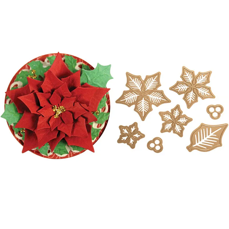 

Layered Poinsettia Metal cutting dies New 2019 embossing stencil for handmade Paper card making scrapbooking craft Die Cut
