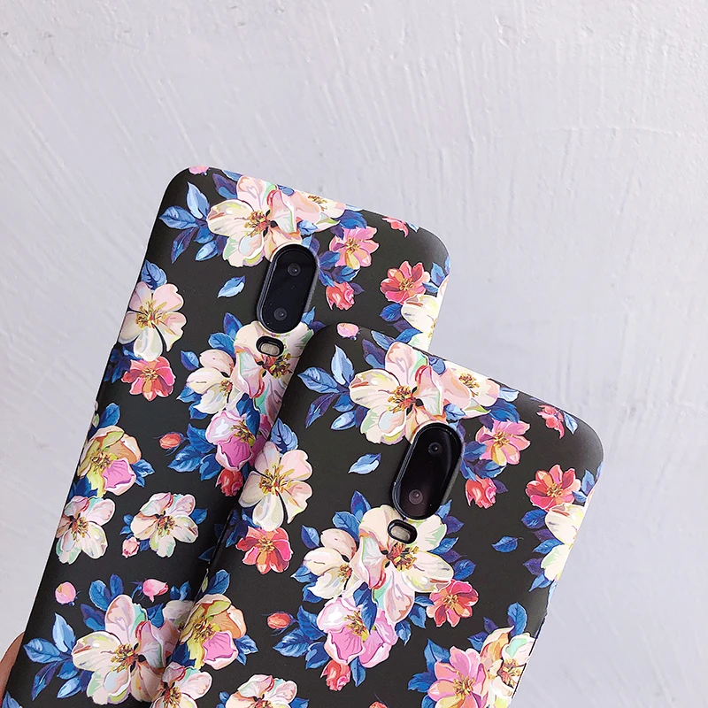 Чехол для телефона для OnePlus 7 7T Pro, светящийся, Ретро стиль, цветы, жесткий матовый чехол из поликарбоната для Oneplus 5 5T 6 T, приятная на ощупь задняя крышка, fundas Capa