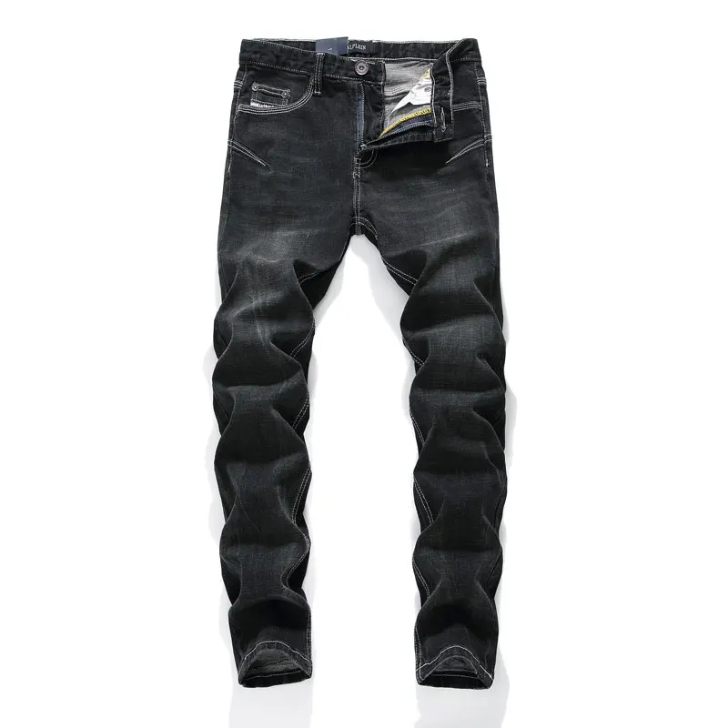 2018 модный свитер Для мужчин джинсы эластичный Slim Fit Хип-хоп черные джинсы Цвет панк брюки Skinny Fit Stretch классическая джинсы Для мужчин