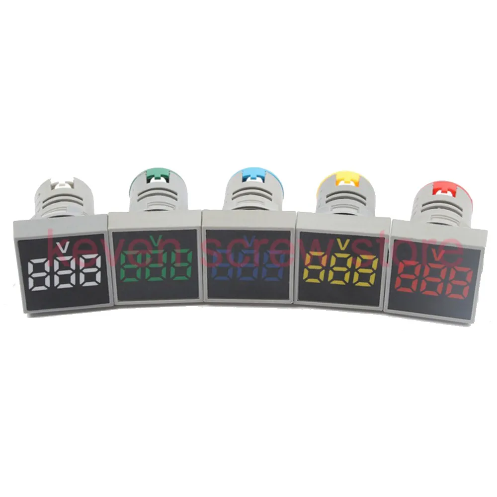 

22MM AC 12-500V Voltmeter Square Panel LED Digital Voltage Meter Indicator Light