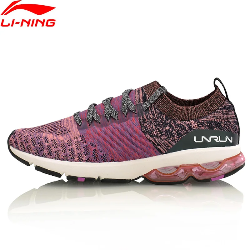 Клиренс) Li-Ning женские кроссовки с воздушной подушкой, Нескользящие однотонные Тканные спортивные кроссовки с светоотражающей подкладкой ARHM056 XYP561