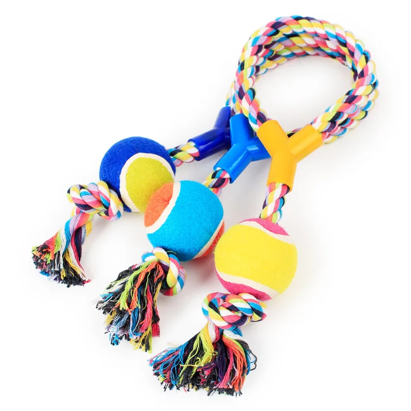 

Dog Toys Cotton Rope Y Word Single Ball Pet Dog Training Toys Durable Small or Big Dog Tennis Toy Pet Products Dog Chew Toys