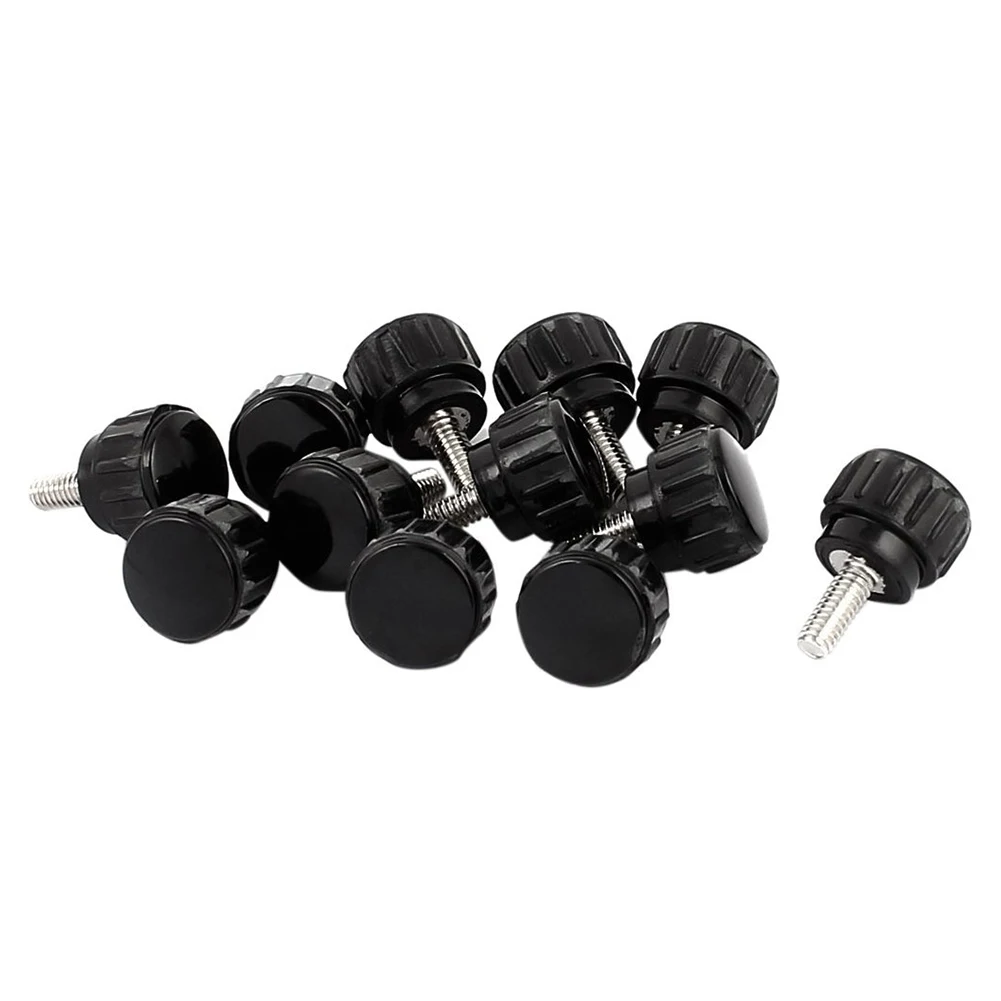 

12 PCS 4x10mm External Thread Straight Edge Screws Round Handle Knob