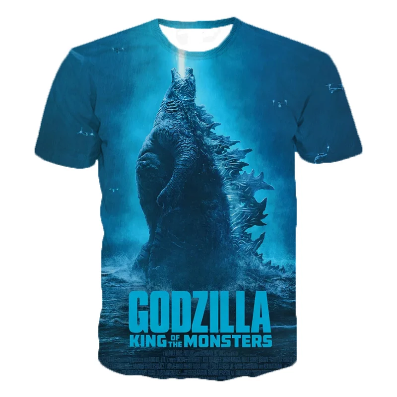 

2019 Summer Latest Movie Godzilla: King of the Monsters 3D Print T-shirts Casual Hip Hop Style T-shirt Streetwear Harajuku Tops