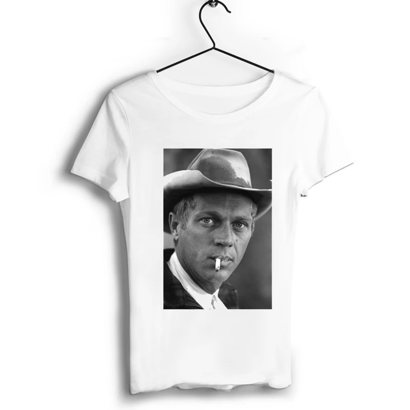 Слоновая кость Steve Mcqueen мужские футболки Короткие повседневные Модальные футболки с круглым вырезом Оптом футболки Джерси китайская круглая футболка в стиле панк круглая футболка - Цвет: Слоновая кость