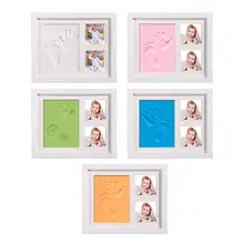 Новорожденный Твердый Деревянный чехол фоторамка ручная печать грязевой Набор Подарок для ребенка рука и форма нога руки и ноги чернила памятный подарок