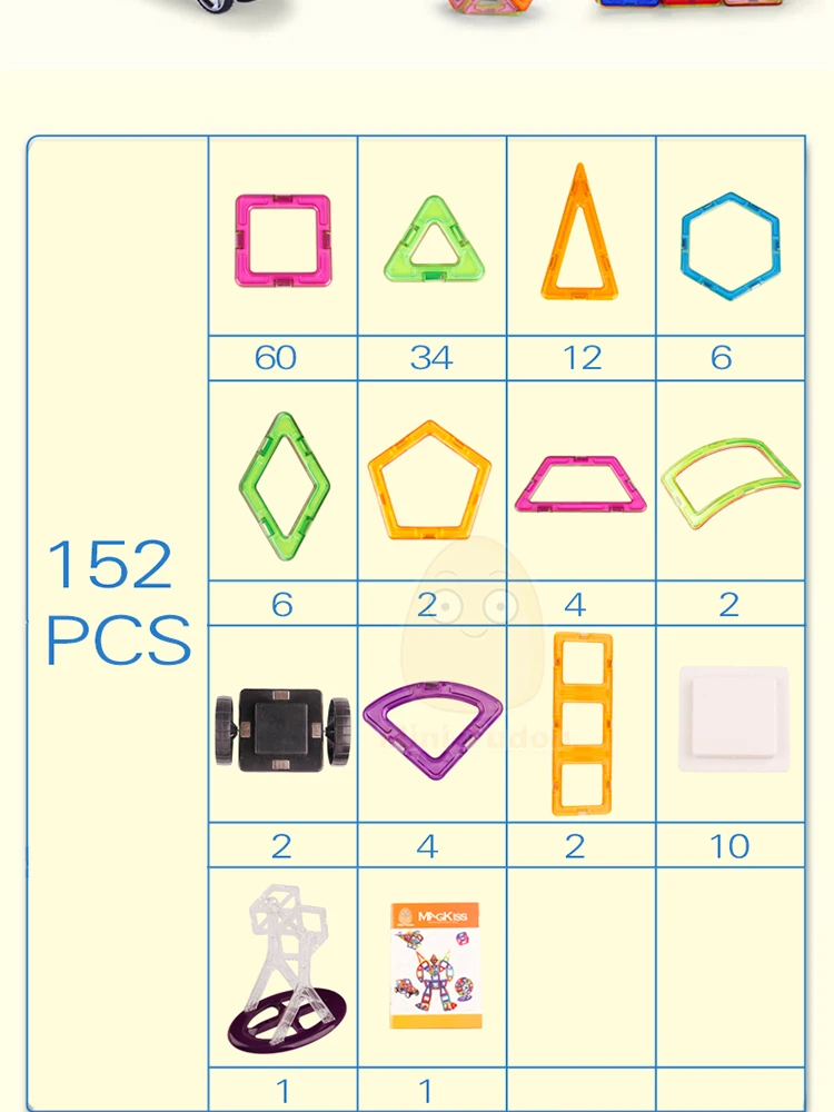 Новинка, магнитные блоки, 152 шт., магнитная Строительная игрушка-конструктор, Обучающие кубики, детские развивающие игрушки, игра для детей
