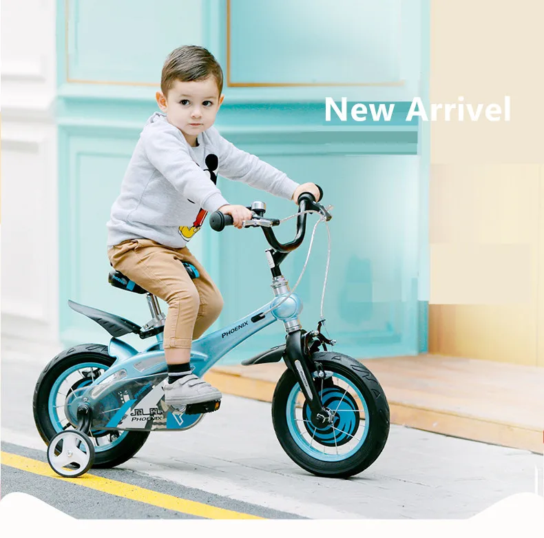 Best New Brand Magnesium Alloy Frame Child Bike 12/14/16 inch Auxiliary Wheel Dual Disc Brake Bicycle Boy Girl Children buggy 0