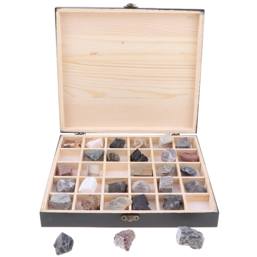 

Educational Geology Science Kit - Sedimentary Rock Collection (15pcs) in Wooden Display Case early learning scientific toys set