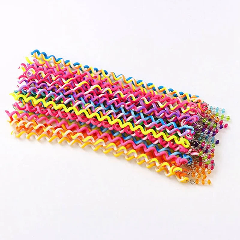 6pcs/Lot Fashion Girls Hair Bands Colorful Long Elastic Hair Rings Hairwear Children Gift Girls Curling Hair Tools Accessories