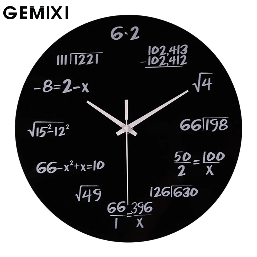 

2018 New Silent Math Clock Watch Wall Clocks 3d Diy Acrylic Stickers Home Decoration Living Room Quartz Qizhi Smart clock 1O18