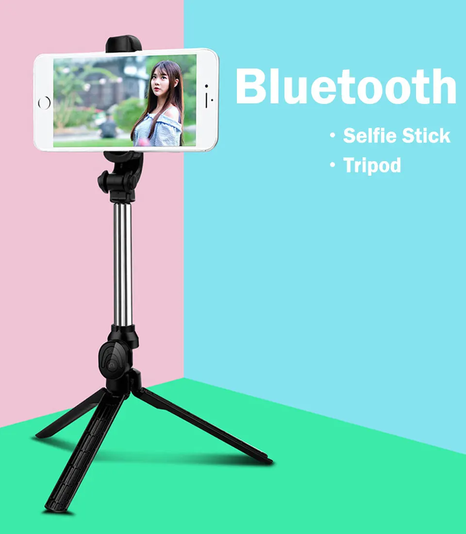 Wireless Bluetooth Selfie Stick Mini Tripod Extendable Monopod Universal Portable Handheld for IOS Android Smart Phone (1)