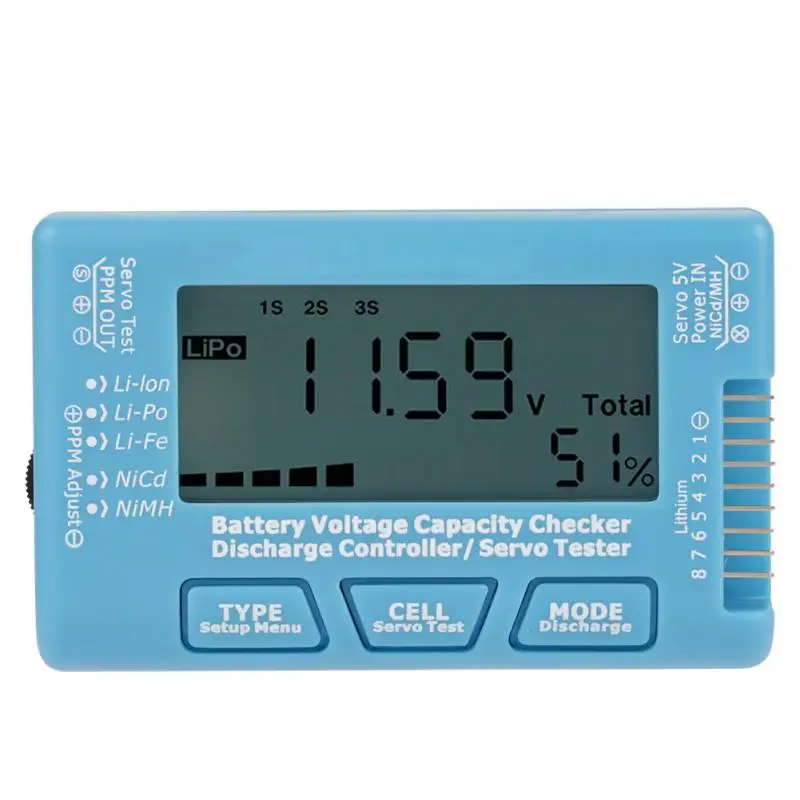 

Multifunctional Digital LCD Battery Voltmeter Battery Capacity Voltage Balance Discharge Meter Battery Tester Voltage Meter