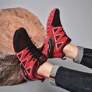 

2019 Fashion Summer Sports Shoes Sneakers Lace-up Air Cushion Casual Breathable Walking Shoes Outdoor Running Shoes Plus Size 47