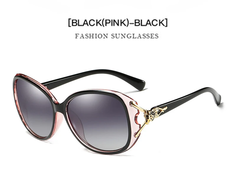 AORON, модные женские поляризационные солнцезащитные очки, женские, Лисий стиль, Сунг Ласс, аксессуары, UV400, очки - Цвет линз: Black pink-Black