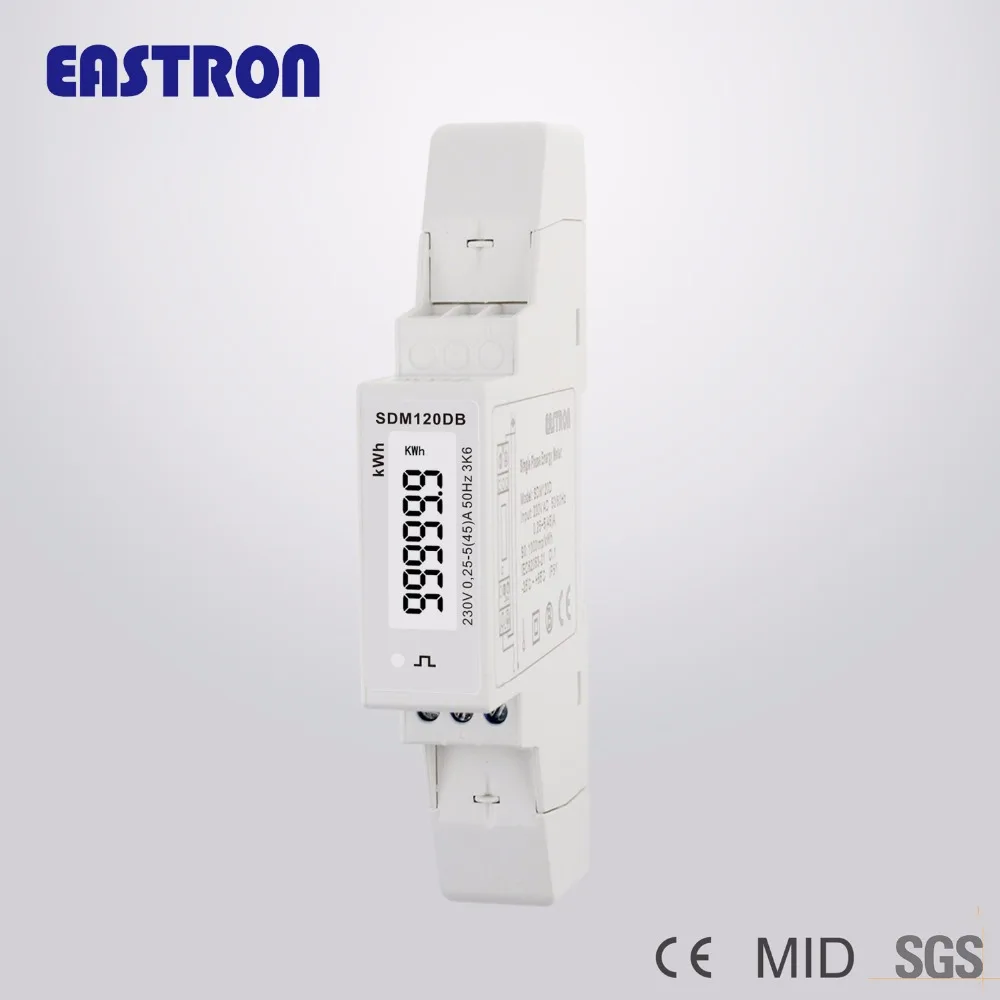 SDM120DB неmid 5(45)A 220/230 в однофазный счетчик энергии на din-рейке импульсный выход