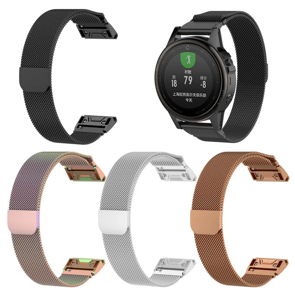 Оригинальные миланские ремешки для Garmin Fenix 5 5X 5S Plus Смарт часы 20 мм 22 26 Металл Quick Fit