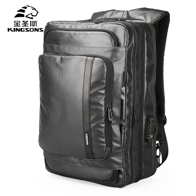 

Kingsons Men's New Three-use Backpack Shoulder Bag Customs Lock Anti-theft Man Bag Large Capacity Waterproof Travel Backpack