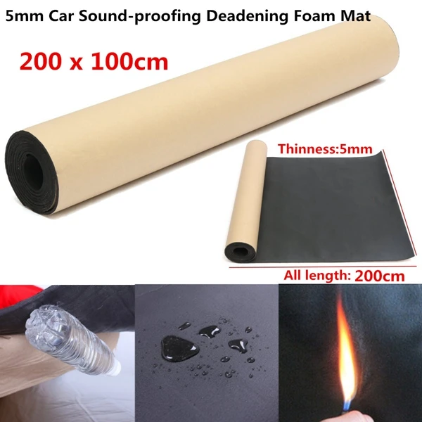 1 Roll 100cmx200cm 5mm Car Sound Heat Insulation Cotton Sound Proofing