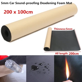 

1 Roll 100cmx200cm 5mm Car Sound Heat Insulation Cotton Sound Proofing Deadening Insulation Foam Mat Acoustic Panel Self Adhesiv