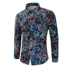 Мужская гавайская рубашка мужская повседневная camisa masculina с принтом пляжные рубашки с длинным рукавом брендовая одежда