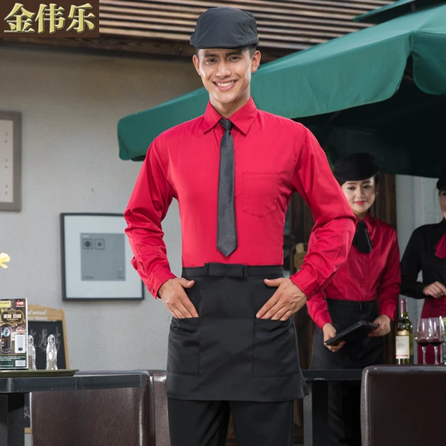 Hotel Waiter Uniform Long Sleeved Fast food Restaurant Waiter Work