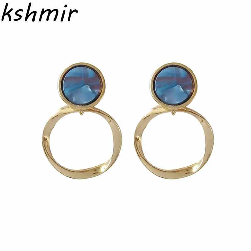 

Kshmir Simple temperament, acetic acid, irregular metal circles, earrings, retro earrings. Fashion ladies jewelry earrings whole