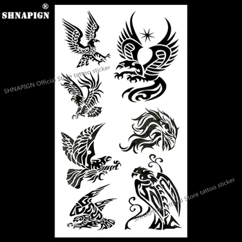 

SHNAPIGN Airforce Army Black Hawk Temporary Tattoo Body Art Arm Flash Tattoo Stickers 17*10cm Waterproof Fake Henna Painless