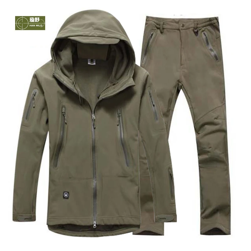 HANWILD Man Professional Waterproof Fishing Softshell Tactical Military Jacket Army Sport SoftShell Hunting Pant set Hiking S14 цена HANWILD Man Professional Waterproof Fishing Softshell Tactical Military Jacket Army Sport SoftShell Hunting Pant set Hiking S14 цены онлайн