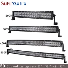 SufeMotec 5D Curved 500W 300W 400W LED Work Light Bar Led Driving Light For Offroad SUV ATV 4X4 4WD Truck Combo Beam Fog Lamp