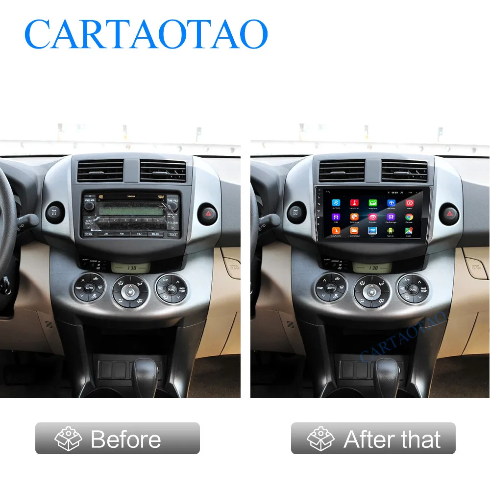 Android 9 0 видео плеер для автомобиля Toyota RAV4 Previa RAV 4 2007 2008 2011 без DVD 2 din Автомобильный