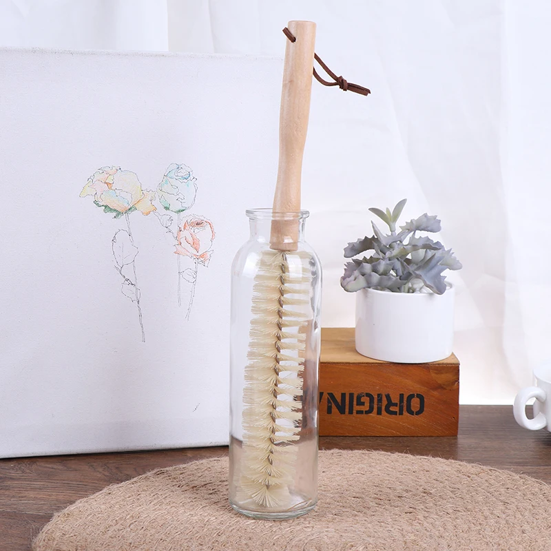 Японский стиль из дерева, с длинной ручкой буковая чашка щетка для бутылок кухонные принадлежности Бытовая щетка портативная щетка для чистки чашек