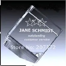 50*50*50 мм кристалл пресс-папье кристалл Наклонный куб с 2d лазерным кристаллом бизнес подарки оптом и в розницу