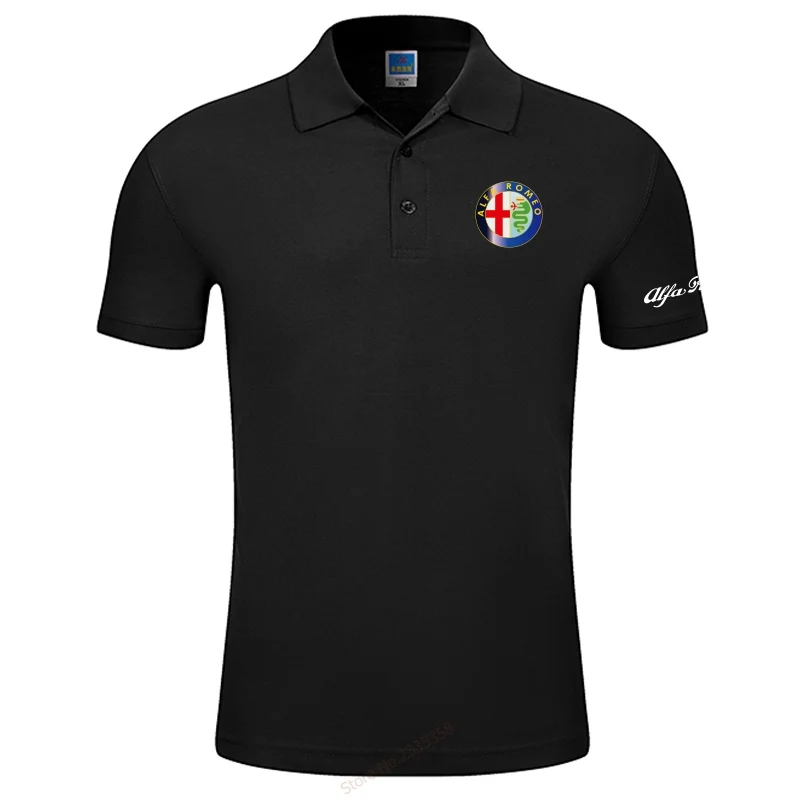 Новинка, мужская хлопковая рубашка поло Alfa Romeo с коротким рукавом, Мужская Повседневная рубашка поло с воротником с лацканами, Популярные топы