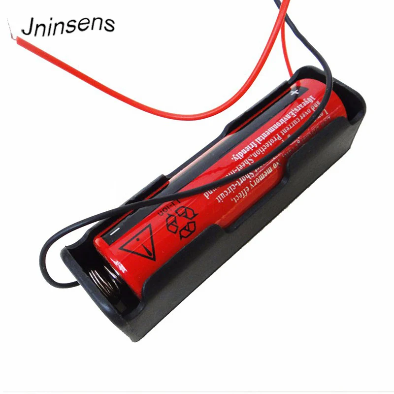 10 Pcs Plastic Black 18650 Battery Case Box Holder with Wire Lead