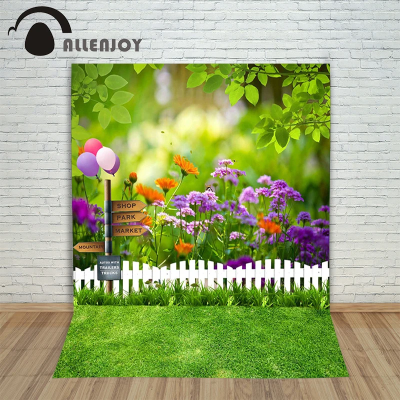  Allenjoy photographic background Balloon woods grass blur backdrops newborn kids photo photocall 10x20 