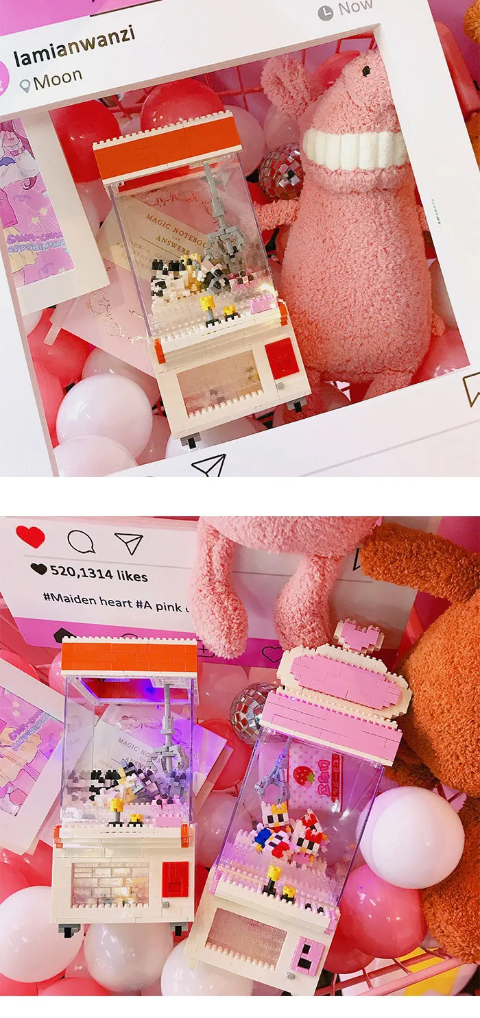 Любовь миниатюрный DIY бриллианты мини Сборка строительный блок папка с игрушками ловить кукла машина животное модельный зажим Украшение подарок