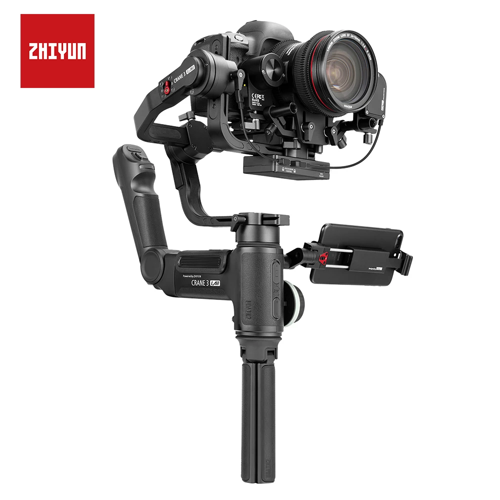 ZHIYUN Crane 3 лабораторная камера стабилизатор, двойной зум и фокус 3 оси Gimble для Nikon D850 sony A9 A7R Canon 1DX GH5 ручной Gimbal