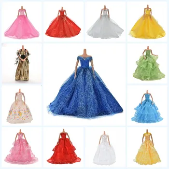 

2019 New 1PC Vintage Handmade Princess Gown Dress for Doll Long Layers Party Doll Dress Clothes Gift for Girls 15 Styles Cloth