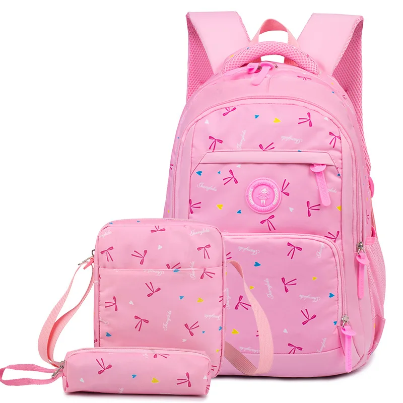 Милые детские школьные сумки школьный рюкзак с печатью рюкзак набор девочек рюкзачок с принцессой детский Ранец школьный рюкзак, школьный рюкзак - Цвет: pink