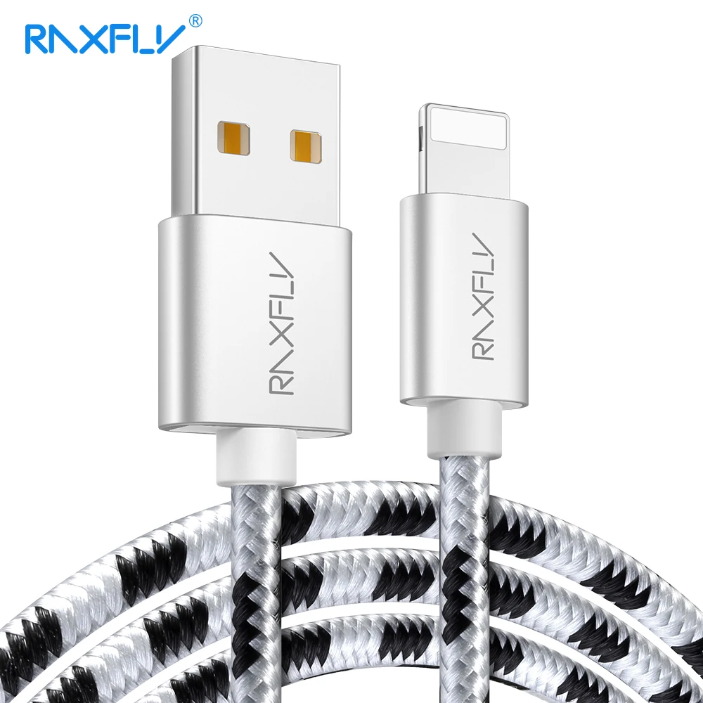 RAXFLY Lightning Cable USB Charger Nylon USB Cable For iPhone XS Max