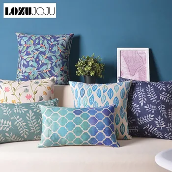 

LOZUJOJU Printed trees Pillowcase green floral Cushion cover decoration home textile on sofa chair Living room Quality stitching