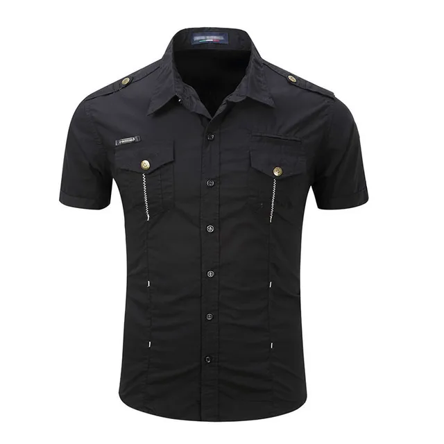 Mens Shirt Solid Short Sleeve Cargo Shirt Summer Style Fashion Casual Cotton Mens Work Shirts Solid Mens Shirt Solid Short Sleeve Cargo Shirt Summer Style Fashion Casual Cotton Mens Work Shirts Solid