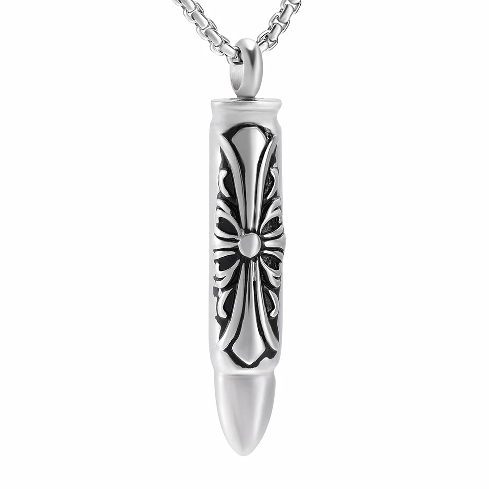 

LKJ10018 Free Filling Kit & Instructions, Custom Engraving Bullet Urn Ash Holder for Human Funeral Casket Cremation Necklace
