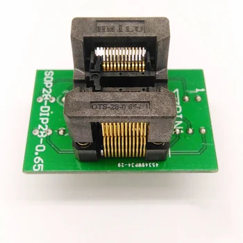 

SSOP24 TSSOP24 to DIP24 Programming Socket Pitch 0.65mm IC Body Width 4.4mm 173mil OTS-28-0.65-01 Flash Test ZIF Adapter