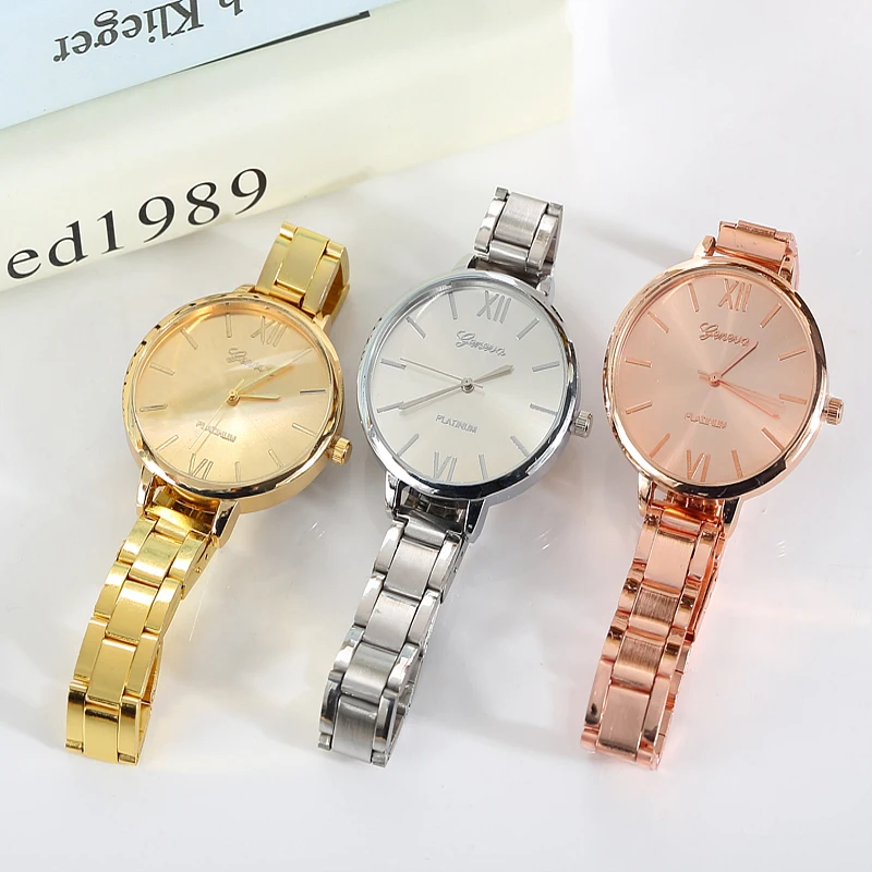 Роскошные модные тонкие стальные женские часы с тонким ремешком из нержавеющей стали Кварцевые часы розовое золото серебро женские