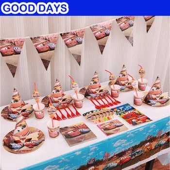 

90pcs/set Cars Racing Bus Theme Kids Birthday Party Decoration Set Party Supplies Baby Birthday Pack event party supplies