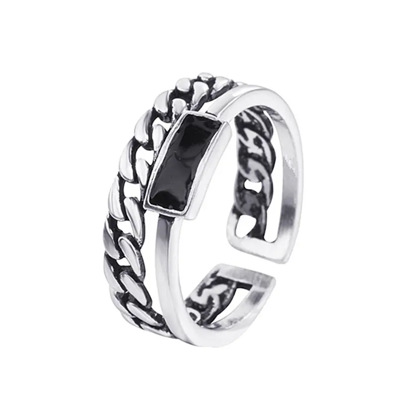 Преувеличенные Индивидуальные свадебные ювелирные изделия 925 пробы серебряные кольца для женщин в стиле Панк Роскошные регулируемые размеры массивные кольца