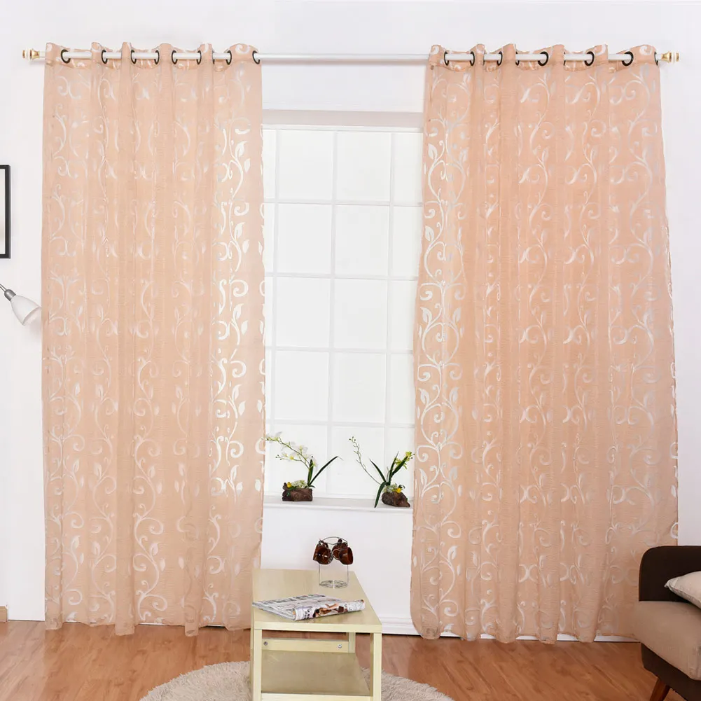 

Hot Beautiful Romantic Tulle Curtain Window Screening with Flower Pattern for Living Room High Quality @LS AU14
